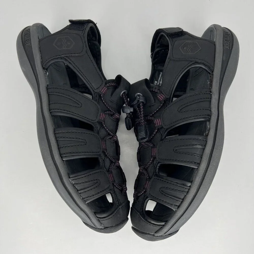 Khombu Hiking Sandals Mens Size 10 Black Slip On Closed Toe Strap Back